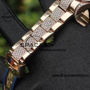 Rolex Daytona Series 116595RBOW Rainbow Di 1:1 Customized 18K Pure Gold Case, Strap, Buckle, Customized Best True Diamond Dial, Hands, Natural Sapphire Rainbow Outer Ring, Dandong 4130 Movement - Image 35