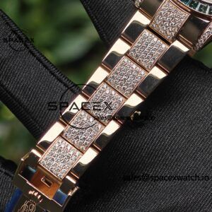 Rolex Daytona Series 116595RBOW Rainbow Di 1:1 Customized 18K Pure Gold Case, Strap, Buckle, Customized Best True Diamond Dial, Hands, Natural Sapphire Rainbow Outer Ring, Dandong 4130 Movement - Image 36