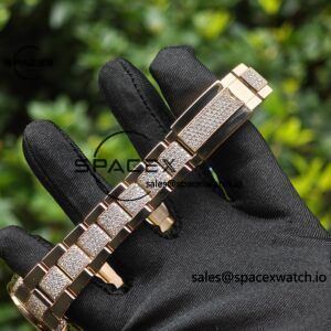 Rolex Daytona Series 116595RBOW Rainbow Di 1:1 Customized 18K Pure Gold Case, Strap, Buckle, Customized Best True Diamond Dial, Hands, Natural Sapphire Rainbow Outer Ring, Dandong 4130 Movement - Image 39