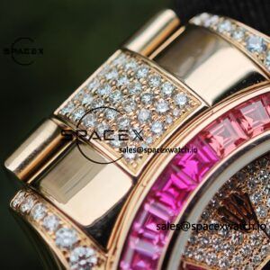 Rolex Daytona Series 116595RBOW Rainbow Di 1:1 Customized 18K Pure Gold Case, Strap, Buckle, Customized Best True Diamond Dial, Hands, Natural Sapphire Rainbow Outer Ring, Dandong 4130 Movement - Image 16