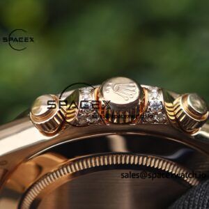 Rolex Daytona Series 116595RBOW Rainbow Di 1:1 Customized 18K Pure Gold Case, Strap, Buckle, Customized Best True Diamond Dial, Hands, Natural Sapphire Rainbow Outer Ring, Dandong 4130 Movement - Image 30