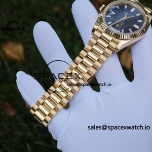 40mm Rolex Day Date m 228238 CNC Craft Customized 18K Gold Case Strap, Customized Black Dial Pointer Calendar Week - Image 102