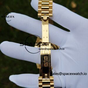 40mm Rolex Day Date m 228238 CNC Craft Customized 18K Gold Case Strap, Customized Black Dial Pointer Calendar Week - Image 107