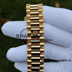 40mm Rolex Day Date m 228238 CNC Craft Customized 18K Gold Case Strap, Customized Black Dial Pointer Calendar Week - Image 108
