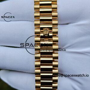 40mm Rolex Day Date m 228238 CNC Craft Customized 18K Gold Case Strap, Customized Black Dial Pointer Calendar Week - Image 109