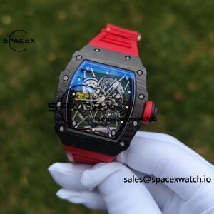 Richard Mille RM35-02 Red, Customized Vaucher Movement, Customized Imported Carbon Fiber Case, Paired with Red Imported Natural Rubber Strap, 1:1 Customized Titanium Buckle - Image 7