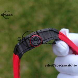 Richard Mille RM35-02 Red, Customized Vaucher Movement, Customized Imported Carbon Fiber Case, Paired with Red Imported Natural Rubber Strap, 1:1 Customized Titanium Buckle - Image 18