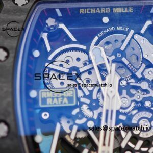 Richard Mille RM35-02 Red, Customized Vaucher Movement, Customized Imported Carbon Fiber Case, Paired with Red Imported Natural Rubber Strap, 1:1 Customized Titanium Buckle - Image 13