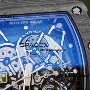 Richard Mille RM35-02 Red, Customized Vaucher Movement, Customized Imported Carbon Fiber Case, Paired with Red Imported Natural Rubber Strap, 1:1 Customized Titanium Buckle - Image 14