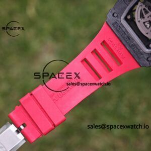 Richard Mille RM35-02 Red, Customized Vaucher Movement, Customized Imported Carbon Fiber Case, Paired with Red Imported Natural Rubber Strap, 1:1 Customized Titanium Buckle - Image 27