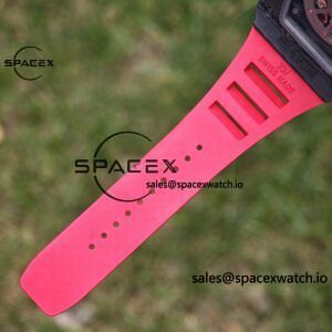 Richard Mille RM35-02 Red, Customized Vaucher Movement, Customized Imported Carbon Fiber Case, Paired with Red Imported Natural Rubber Strap, 1:1 Customized Titanium Buckle - Image 28