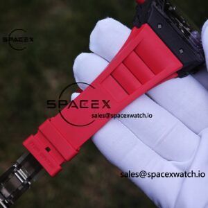 Richard Mille RM35-02 Red, Customized Vaucher Movement, Customized Imported Carbon Fiber Case, Paired with Red Imported Natural Rubber Strap, 1:1 Customized Titanium Buckle - Image 25