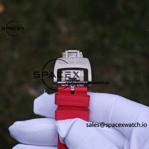 Richard Mille RM35-02 Red, Customized Vaucher Movement, Customized Imported Carbon Fiber Case, Paired with Red Imported Natural Rubber Strap, 1:1 Customized Titanium Buckle - Image 29