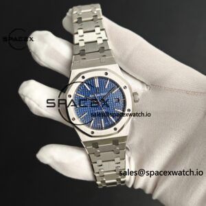 Audemars Piguet AP15400 blue dial, customized best alternative blue dial, replaces hands, case and strap for secondary polishing and grinding, 3120 integrated movement - Image 3