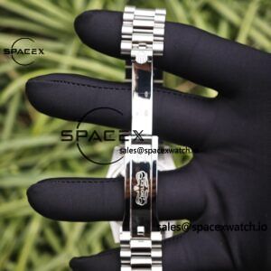 Rolex Day Date model m128239, diameter 36mm, custom best white mother of pearl dial, best alternative pointer, custom best calendar, stainless steel electroplated platinum case and strap - Image 21