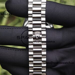 Rolex Day Date model m128239, diameter 36mm, custom best white mother of pearl dial, best alternative pointer, custom best calendar, stainless steel electroplated platinum case and strap - Image 20