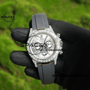 Rolex Daytona 126539TBRT, handcrafted with natural diamonds on the outer ring and case, customized with the best substitute dial and hands, and electroplated with 18K white gold on the case and clasp - Image 3