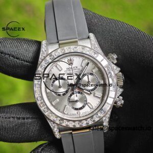 Rolex Daytona 126539TBRT, handcrafted with natural diamonds on the outer ring and case, customized with the best substitute dial and hands, and electroplated with 18K white gold on the case and clasp - Image 6