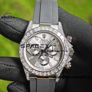 Rolex Daytona 126539TBRT, handcrafted with natural diamonds on the outer ring and case, customized with the best substitute dial and hands, and electroplated with 18K white gold on the case and clasp - Image 7