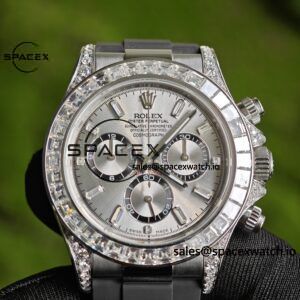 Rolex Daytona 126539TBRT, handcrafted with natural diamonds on the outer ring and case, customized with the best substitute dial and hands, and electroplated with 18K white gold on the case and clasp - Image 8