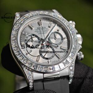 Rolex Daytona 126539TBRT, handcrafted with natural diamonds on the outer ring and case, customized with the best substitute dial and hands, and electroplated with 18K white gold on the case and clasp - Image 9