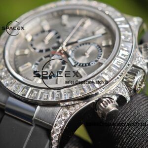 Rolex Daytona 126539TBRT, handcrafted with natural diamonds on the outer ring and case, customized with the best substitute dial and hands, and electroplated with 18K white gold on the case and clasp - Image 10
