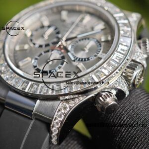 Rolex Daytona 126539TBRT, handcrafted with natural diamonds on the outer ring and case, customized with the best substitute dial and hands, and electroplated with 18K white gold on the case and clasp - Image 11