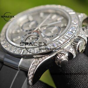 Rolex Daytona 126539TBRT, handcrafted with natural diamonds on the outer ring and case, customized with the best substitute dial and hands, and electroplated with 18K white gold on the case and clasp - Image 12