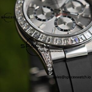 Rolex Daytona 126539TBRT, handcrafted with natural diamonds on the outer ring and case, customized with the best substitute dial and hands, and electroplated with 18K white gold on the case and clasp - Image 14