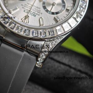 Rolex Daytona 126539TBRT, handcrafted with natural diamonds on the outer ring and case, customized with the best substitute dial and hands, and electroplated with 18K white gold on the case and clasp - Image 15