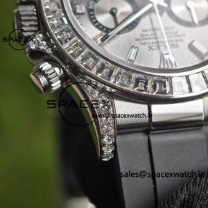 Rolex Daytona 126539TBRT, handcrafted with natural diamonds on the outer ring and case, customized with the best substitute dial and hands, and electroplated with 18K white gold on the case and clasp - Image 16