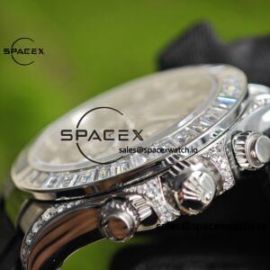 Rolex Daytona 126539TBRT, handcrafted with natural diamonds on the outer ring and case, customized with the best substitute dial and hands, and electroplated with 18K white gold on the case and clasp - Image 17