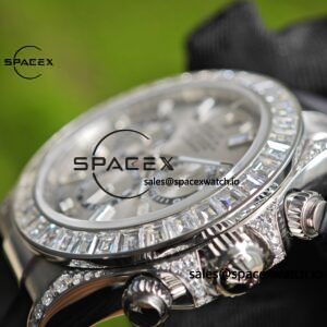 Rolex Daytona 126539TBRT, handcrafted with natural diamonds on the outer ring and case, customized with the best substitute dial and hands, and electroplated with 18K white gold on the case and clasp - Image 18
