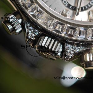 Rolex Daytona 126539TBRT, handcrafted with natural diamonds on the outer ring and case, customized with the best substitute dial and hands, and electroplated with 18K white gold on the case and clasp - Image 20