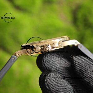 Patek Philippe Nautilus rose gold 5712R, 1:1 customized CNC18K pure gold case, rubber strap, best alternative dial pointer moon phase, ball top needle shaft, customized ACE240 integrated movement - Image 15