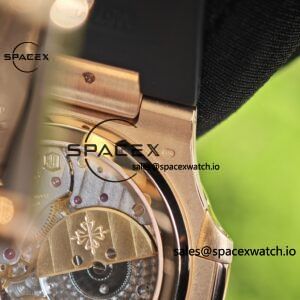 Patek Philippe Nautilus rose gold 5712R, 1:1 customized CNC18K pure gold case, rubber strap, best alternative dial pointer moon phase, ball top needle shaft, customized ACE240 integrated movement - Image 31