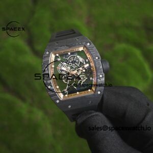 1: 1. Customized Best Version Black Gold RM-055, Black Carbon Fiber Case, Vaucher RMUL2 Movement, Black Rubber Strap, Titanium Buckle, Can be Paired with Nylon Strap - Image 3