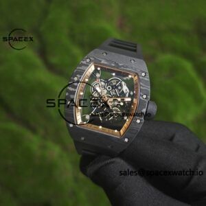 1: 1. Customized Best Version Black Gold RM-055, Black Carbon Fiber Case, Vaucher RMUL2 Movement, Black Rubber Strap, Titanium Buckle, Can be Paired with Nylon Strap - Image 4