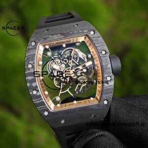 1: 1. Customized Best Version Black Gold RM-055, Black Carbon Fiber Case, Vaucher RMUL2 Movement, Black Rubber Strap, Titanium Buckle, Can be Paired with Nylon Strap - Image 6