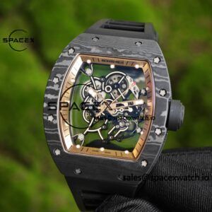 1: 1. Customized Best Version Black Gold RM-055, Black Carbon Fiber Case, Vaucher RMUL2 Movement, Black Rubber Strap, Titanium Buckle, Can be Paired with Nylon Strap - Image 7