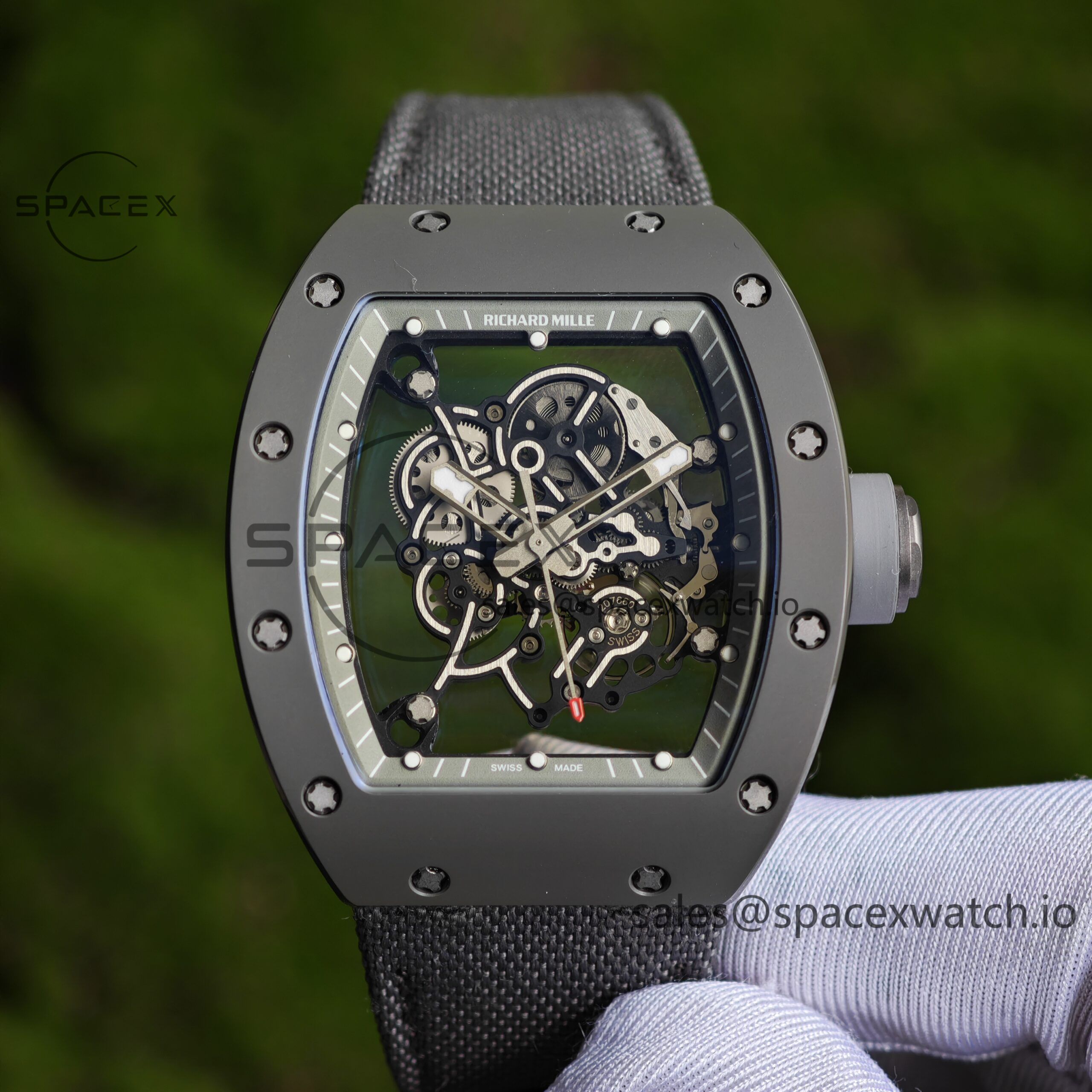 IMG_20250305_130651 1: 1. Customize the best version RM-055 gray ceramic, titanium rubber inner shell, Vaucher RMUL2 super movement, gray rubber strap, titanium buckle, can be paired with nylon strap - Image 1