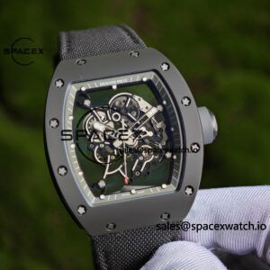 1: 1. Customize the best version RM-055 gray ceramic, titanium rubber inner shell, Vaucher RMUL2 super movement, gray rubber strap, titanium buckle, can be paired with nylon strap - Image 7