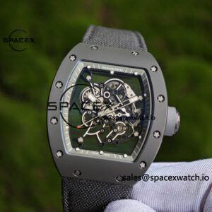 1: 1. Customize the best version RM-055 gray ceramic, titanium rubber inner shell, Vaucher RMUL2 super movement, gray rubber strap, titanium buckle, can be paired with nylon strap - Image 6