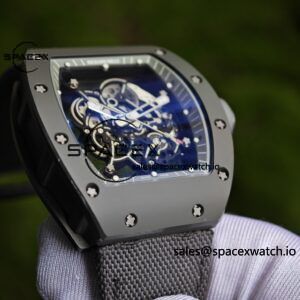 1: 1. Customize the best version RM-055 gray ceramic, titanium rubber inner shell, Vaucher RMUL2 super movement, gray rubber strap, titanium buckle, can be paired with nylon strap - Image 12
