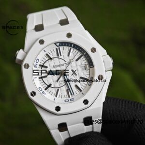 Customize a 1:1 mold based on raw data to create the best version of the Royal Oak Ocean Diver 15707 white ceramic. Customize the best dial, hands, calendar, and high standard craftsmanship installation - Image 26