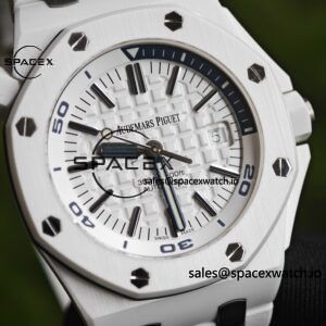 Customize a 1:1 mold based on raw data to create the best version of the Royal Oak Ocean Diver 15707 white ceramic. Customize the best dial, hands, calendar, and high standard craftsmanship installation - Image 29