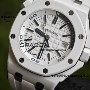Customize a 1:1 mold based on raw data to create the best version of the Royal Oak Ocean Diver 15707 white ceramic. Customize the best dial, hands, calendar, and high standard craftsmanship installation - Image 30