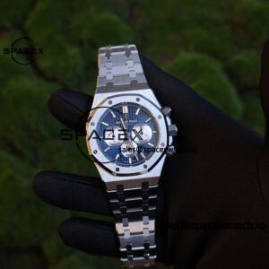 Customized version AP26331ST blue dial, 1:1 customized CNC case strap, original FP1185 movement, best substitute for dial, pointer, calendar - Image 3