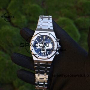 Customized version AP26331ST blue dial, 1:1 customized CNC case strap, original FP1185 movement, best substitute for dial, pointer, calendar - Image 4