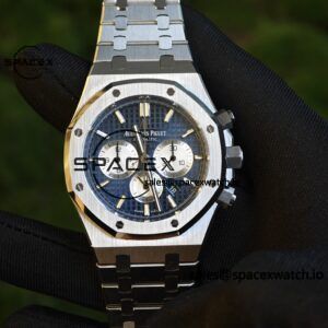 Customized version AP26331ST blue dial, 1:1 customized CNC case strap, original FP1185 movement, best substitute for dial, pointer, calendar - Image 5